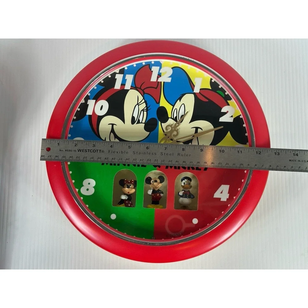Vintage‎ Walt Disney Dancing Mickey Donald Minnie Wall Clock Model 8392C Working